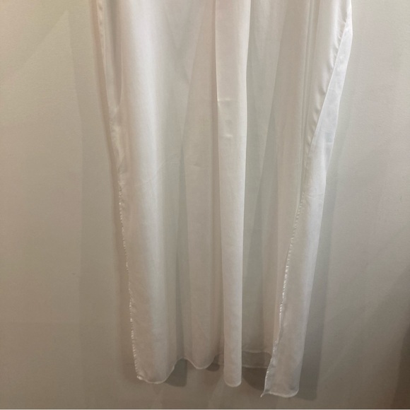 H&M Sz M 100% Lyocell V-Neck Front Pleat Short Sleeve Beach Cover Up Kaftan NEW - Picture 8 of 16